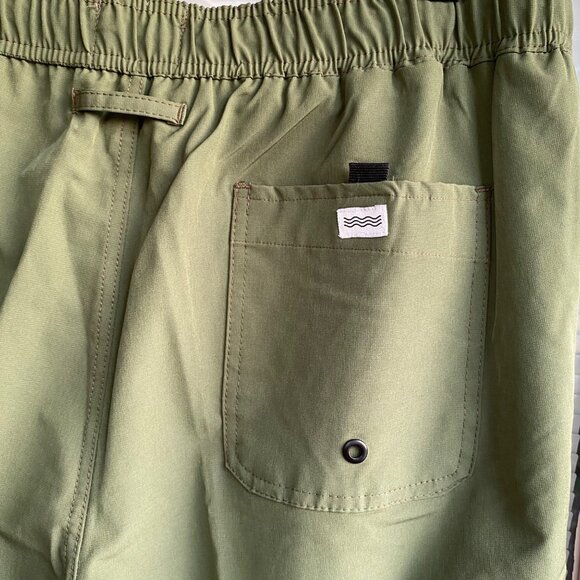 Trunks Surf & Swim Co Mens Multi Purpose Short 6.5 in Sz S Army Green Jacquard - Picture 7 of 12